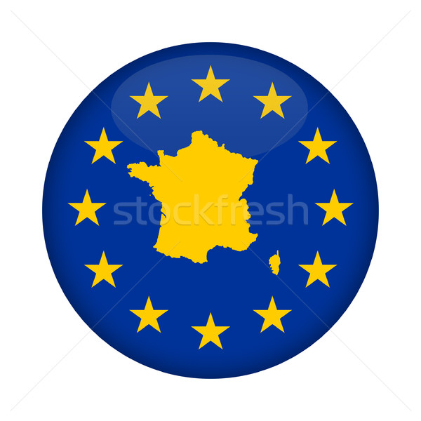 France map European Union flag button Stock photo © speedfighter