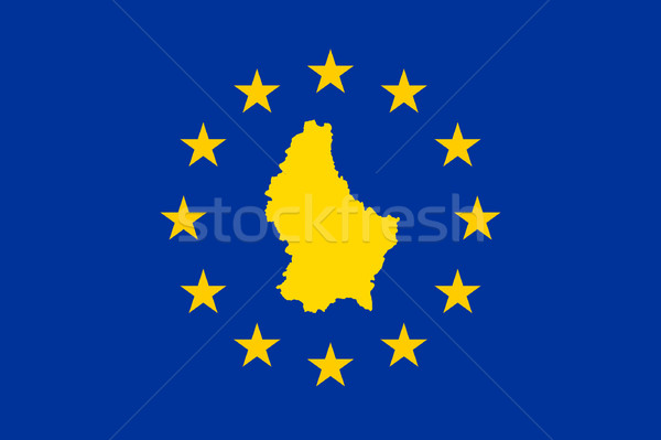 Luksemburg europejski banderą Pokaż Unii żółty Zdjęcia stock © speedfighter