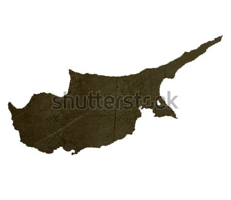 Dark silhouetted map of Cyprus Stock photo © speedfighter