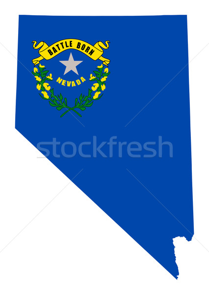 Nevada zászló térkép izolált fehér USA Stock fotó © speedfighter
