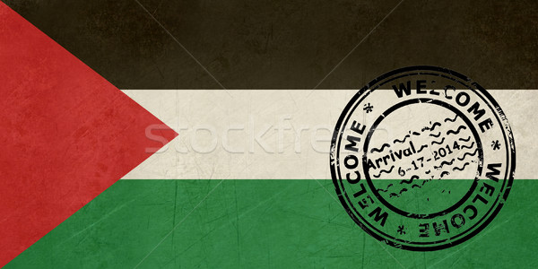 Welcome to Palestine flag with passport stamp Stock photo © speedfighter