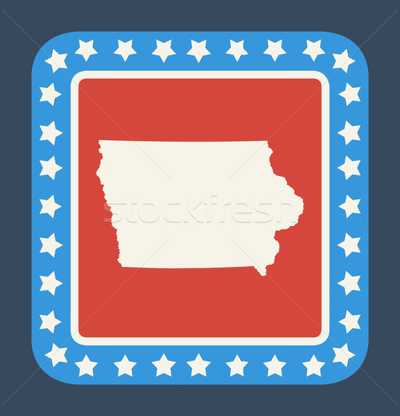 Iowa pulsante bandiera americana web design stile isolato Foto d'archivio © speedfighter