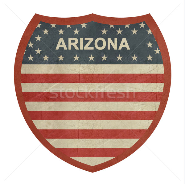 Imagine de stoc: Grunge · Arizona · american · interstatal · semn · autostrada · izolat