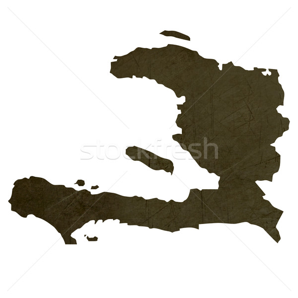 Dark silhouetted map of Haiti Stock photo © speedfighter