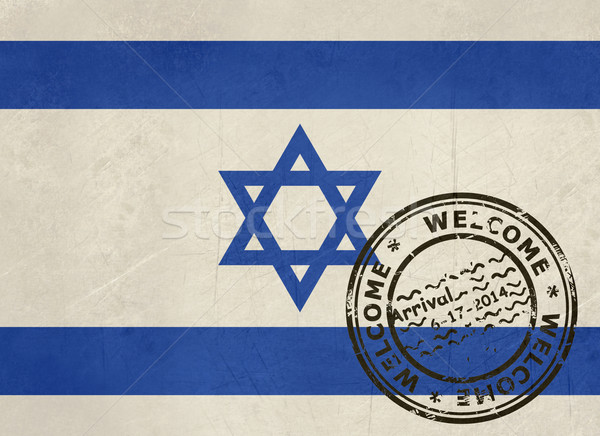 Welcome to Israel flag with passport stamp Stock photo © speedfighter