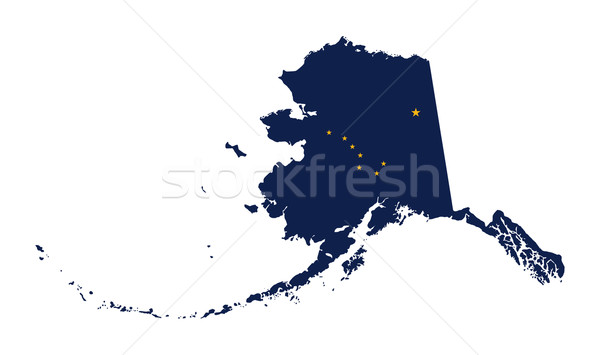 State of Alaska flag map Stock photo © speedfighter