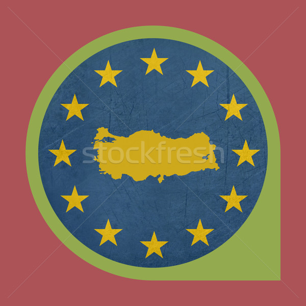 Stockfoto: Europese · unie · Turkije · fiche · pin · knop