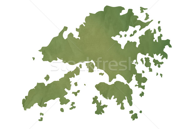 Old green map of Hong Kong Islands Stock photo © speedfighter