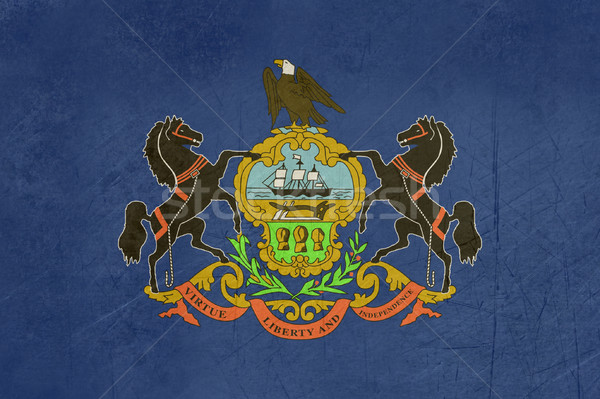 Grunge Pennsylvania banderą Ameryki odizolowany biały Zdjęcia stock © speedfighter