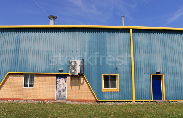 Blau gelb Halle Gebäude Klimaanlage Stock foto © speedfighter