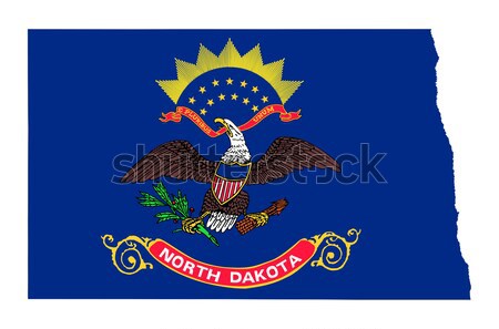 Kuzey Dakota bayrak harita yalıtılmış beyaz ABD Stok fotoğraf © speedfighter