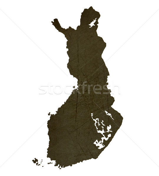 Dark silhouetted map of Finland Stock photo © speedfighter