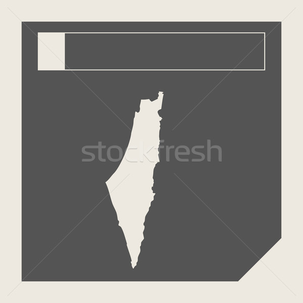 Israël kaart knop sympathiek web design geïsoleerd Stockfoto © speedfighter