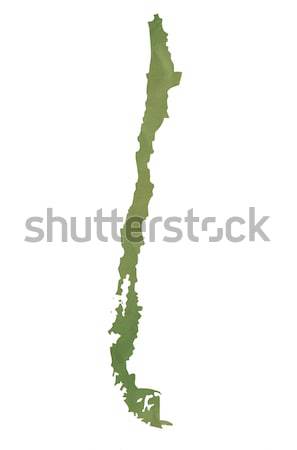 Old green paper map of Chile Stock photo © speedfighter