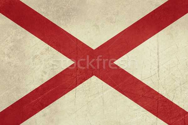 Гранж Алабама флаг Америки изолированный белый Сток-фото © speedfighter