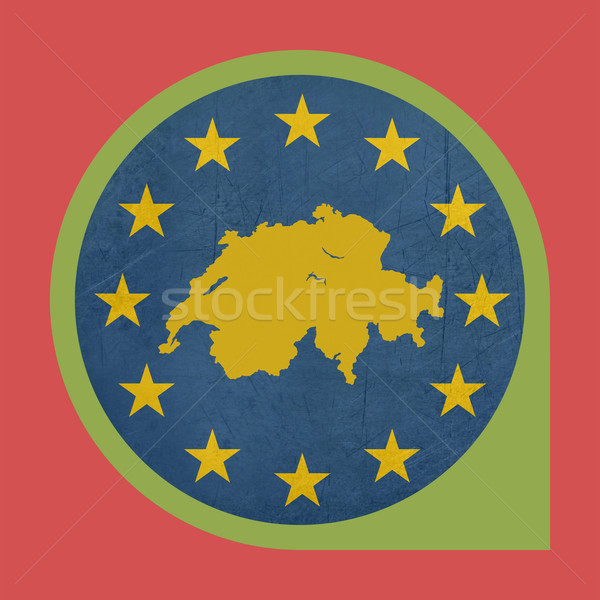 European Union Switzerland pin marker button Stock photo © speedfighter