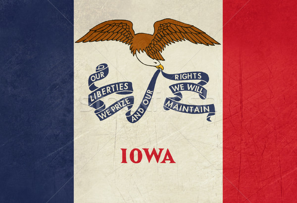 Гранж Айова флаг Америки изолированный белый Сток-фото © speedfighter
