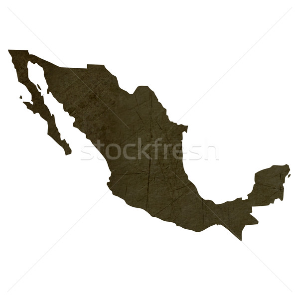 Dark silhouetted map of Mexico Stock photo © speedfighter