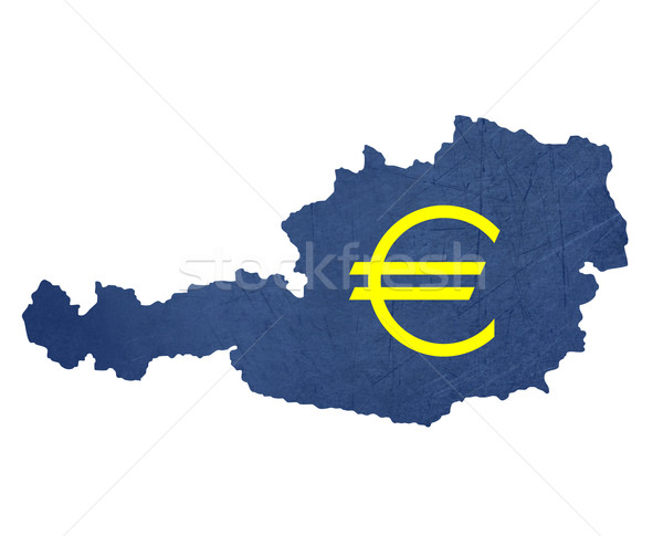 European currency symbol on map of Austria Stock photo © speedfighter