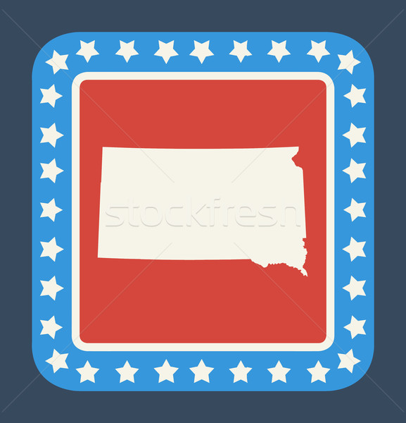 Süddakota Taste amerikanische Flagge Web-Design Stil isoliert Stock foto © speedfighter