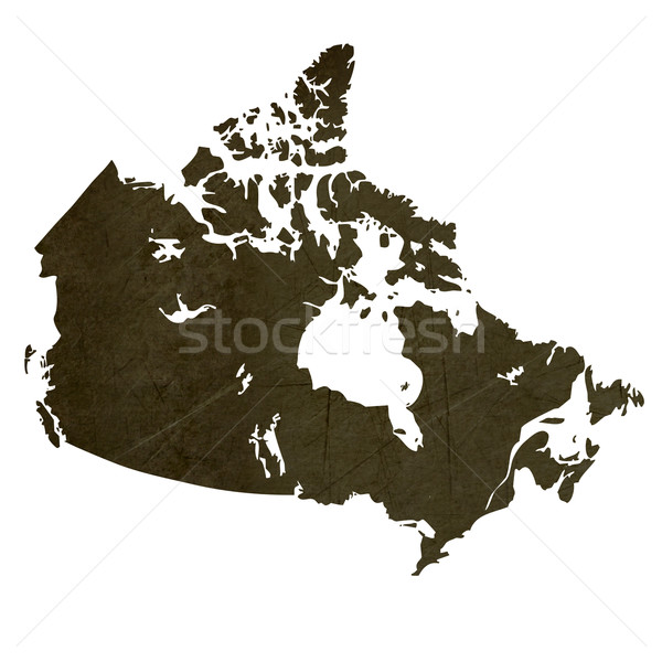 Dark silhouetted map of Canada Stock photo © speedfighter