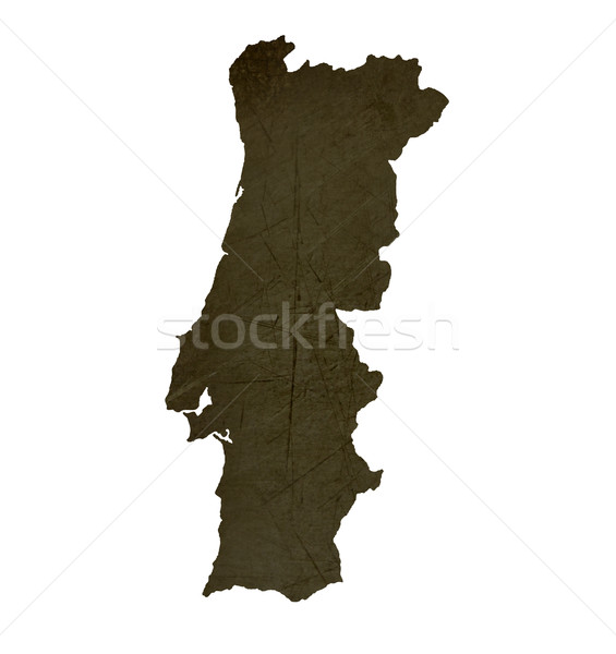 Dark silhouetted map of Portugal Stock photo © speedfighter