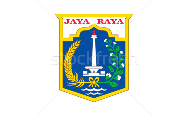 Dzsakarta város zászló illusztráció Indonézia háttér Stock fotó © speedfighter