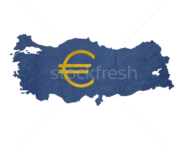 European currency symbol on map of Turkey Stock photo © speedfighter