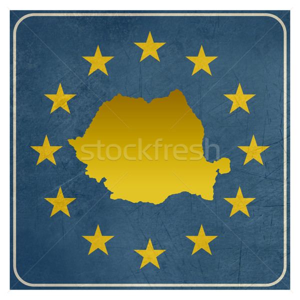 Romania európai felirat izolált fehér csillagok Stock fotó © speedfighter