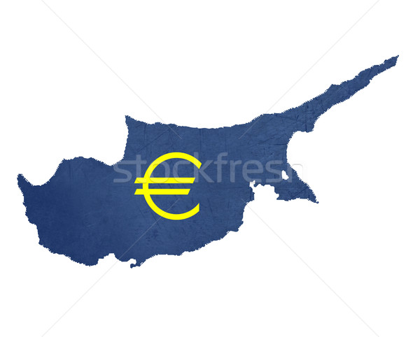 European currency symbol on map of Cyprus Stock photo © speedfighter