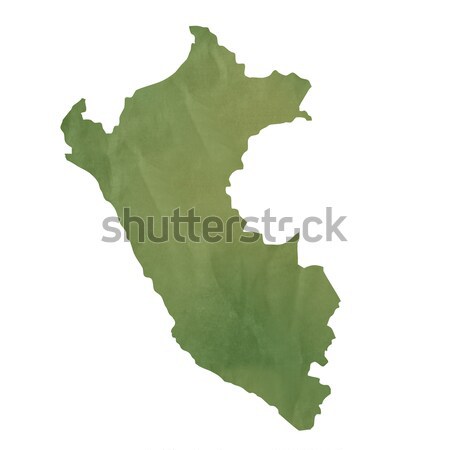 Old green paper map of Peru Stock photo © speedfighter