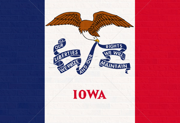 Iowa state flag on brick wall Stock photo © speedfighter