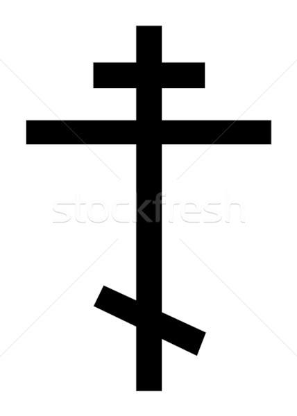 Ortodox creştin trece izolat alb negru Imagine de stoc © speedfighter