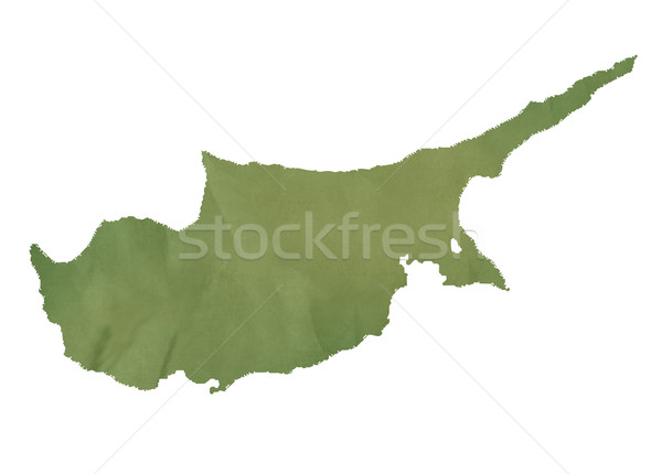 Stock photo: Cyprus map on green paper