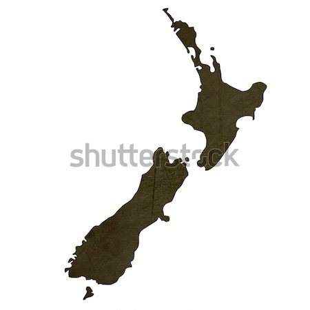 Dark silhouetted map of New Zealand Stock photo © speedfighter