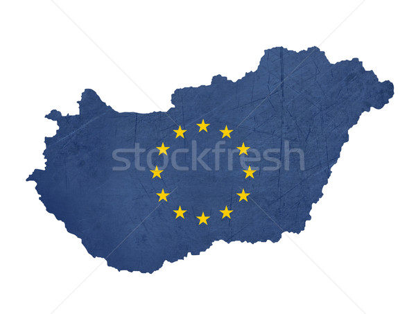 европейский флаг карта Венгрия изолированный белый Сток-фото © speedfighter