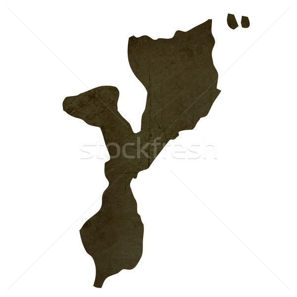 Dark silhouetted map of Mozambique Stock photo © speedfighter