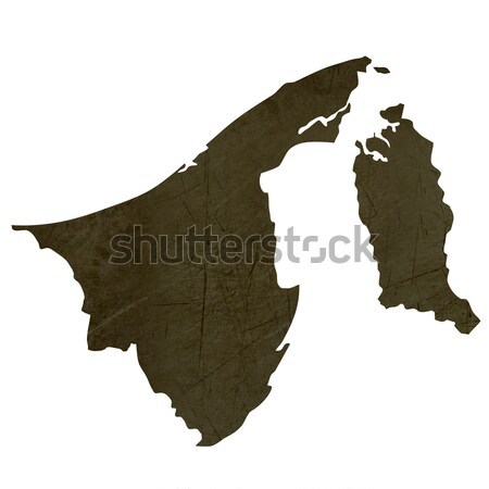 Dark silhouetted map of Brunei Stock photo © speedfighter