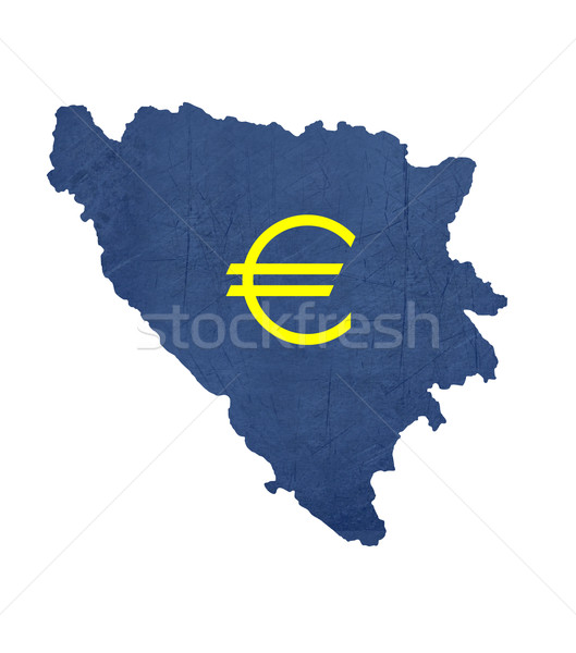 European currency symbol on map of Bosnia and Herzegovina Stock photo © speedfighter