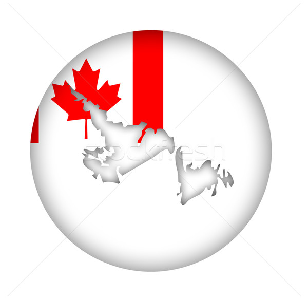Canada Newfoundland state map flag button Stock photo © speedfighter