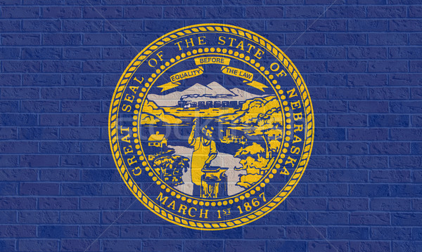 Nebraska banderą murem ilustracja Stany Zjednoczone Ameryki Zdjęcia stock © speedfighter