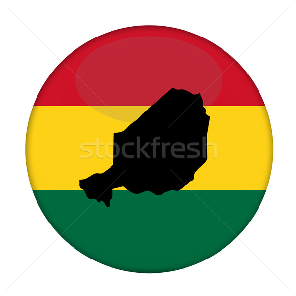 Niger map on a Rastafarian flag button Stock photo © speedfighter