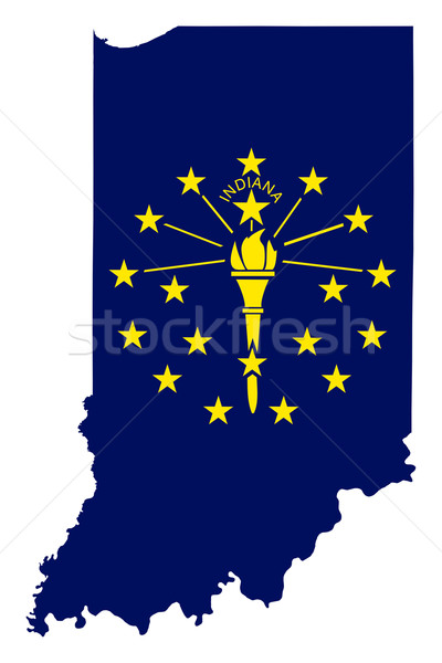 Indiana zászló térkép izolált fehér USA Stock fotó © speedfighter