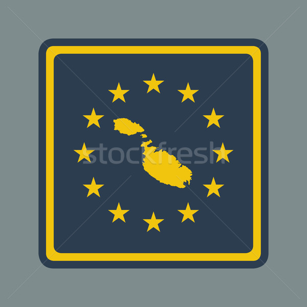 Malta europejski banderą przycisk czuły web design Zdjęcia stock © speedfighter