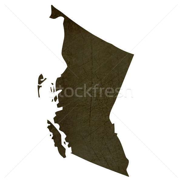 Dark silhouetted map of British Columbia Stock photo © speedfighter
