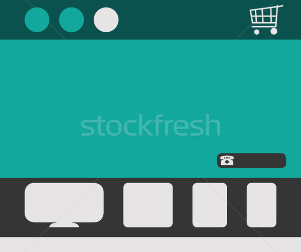 Foto stock: Sensible · diseno · web · plantilla · iconos · cesta · de · la · compra