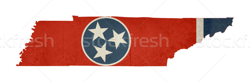 Grunge Tennessee Flagge Karte isoliert weiß Stock foto © speedfighter