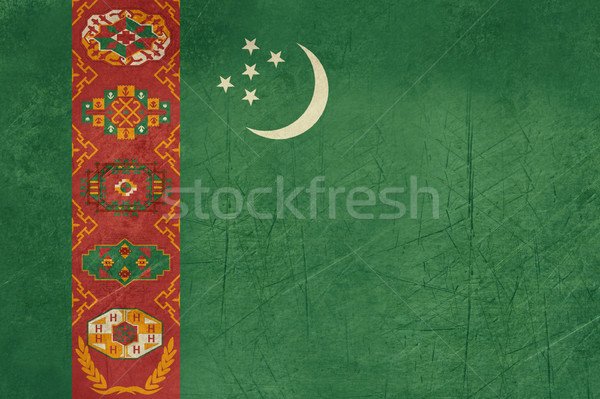 Grunge Türkmenistan bayrak ülke resmi renkler Stok fotoğraf © speedfighter