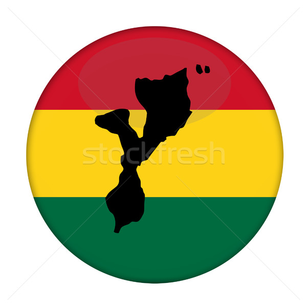 Mozambique map on a Rastafarian flag button Stock photo © speedfighter