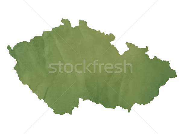 Csehország térkép zöld papír öreg izolált Stock fotó © speedfighter